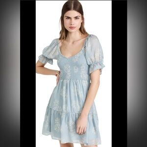 MADEWELL Silk Lucie Smocked Mini Dress in Moody Blooms